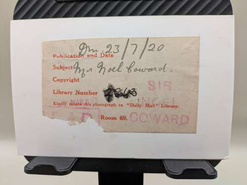Sir Noël Coward, 1920 — Original Daily Mail Press Photograph