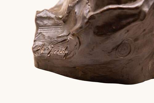 After Alfredo Pina Bronze Bust of Embracing Lovers, Early 20th Century