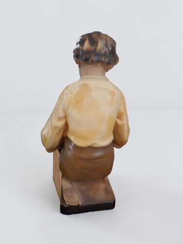 Early 20th Century Chalkware Figure of a Kneeling Boy with Tray, c.1930s