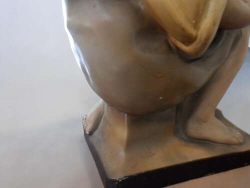 Early 20th Century Chalkware Figure of a Kneeling Boy with Tray, c.1930s