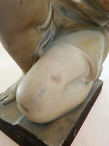 Early 20th Century Chalkware Figure of a Kneeling Boy with Tray, c.1930s