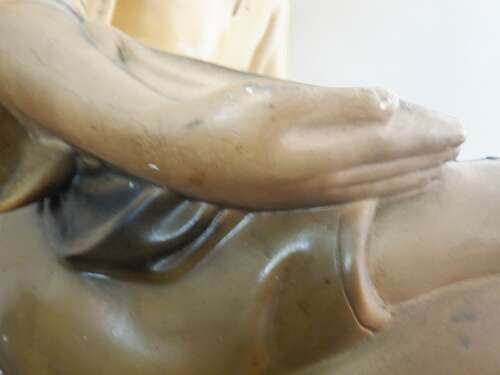 Early 20th Century Chalkware Figure of a Kneeling Boy with Tray, c.1930s