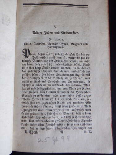 1790 Eichhorn Einleitung ins Alte Testament Vol II Antique Theology Hebrew