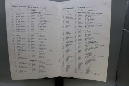 Vintage 1950 London to Brighton Veteran Car Run Official RAC Programme 19 November